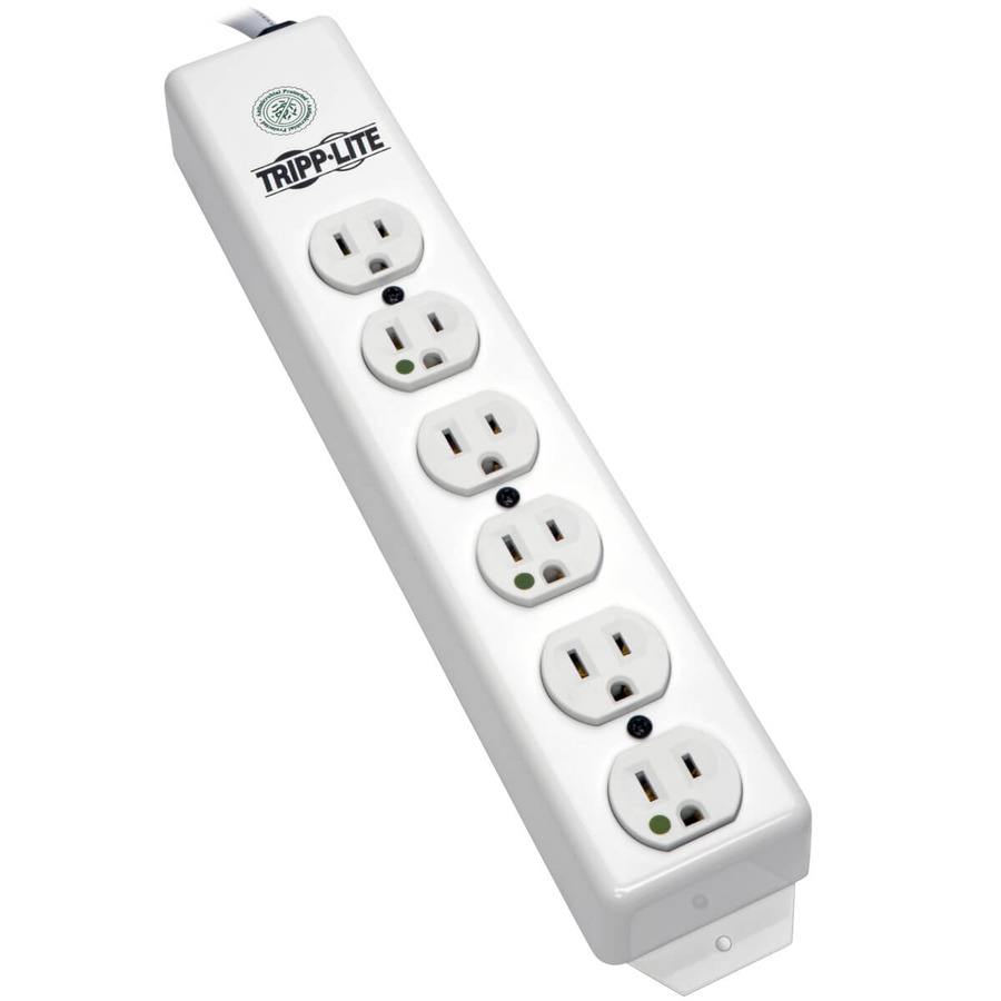 Tripp Lite PS-606-HG Safe-IT Medical-Grade Power Strip, UL 1363, 6x Hospital-Grade Outlets, Antimicrobial, 6 ft. Cord