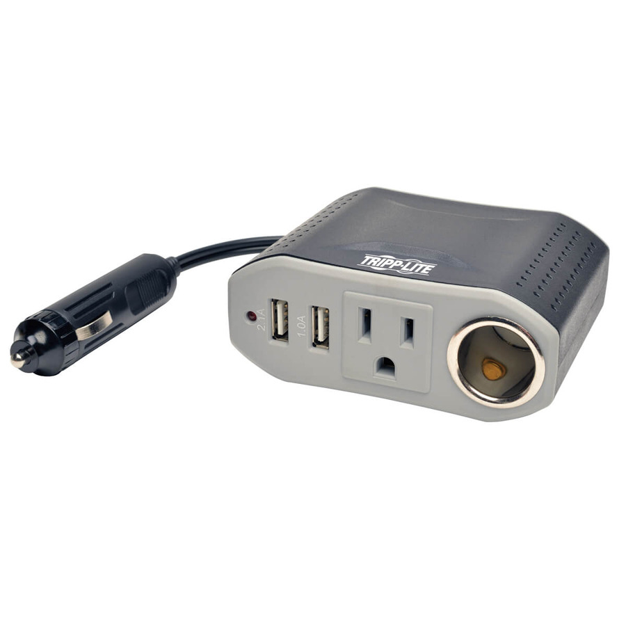 Tripp Lite PV100USB 100W PowerVerter Ultra-Compact Car Inverter with Outlet, 12V CLA Receptacle, and 2 USB Charging Ports