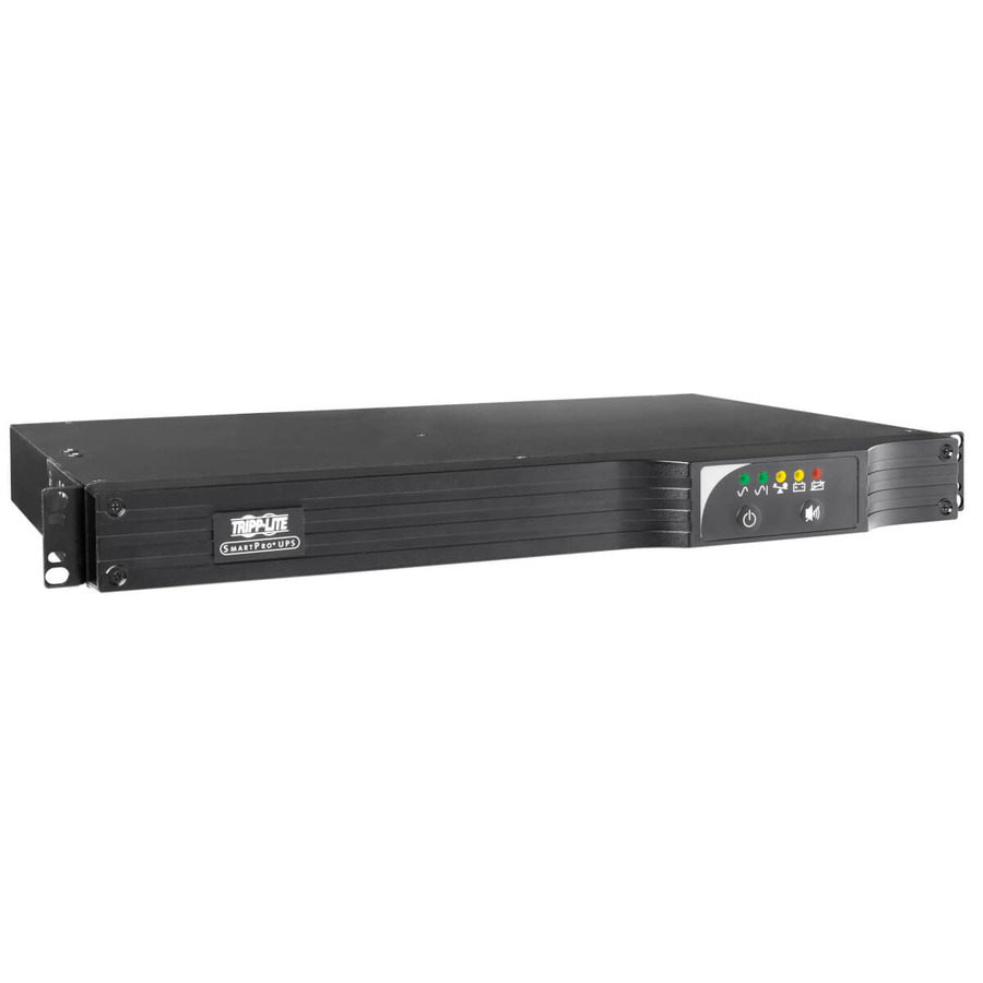 Tripp Lite SMART500RT1U 500VA 300W 120V Line-Interactive UPS - 6 NEMA 5-15R Outlets, USB, DB9, Network Card Option, 1U Rack/Tower