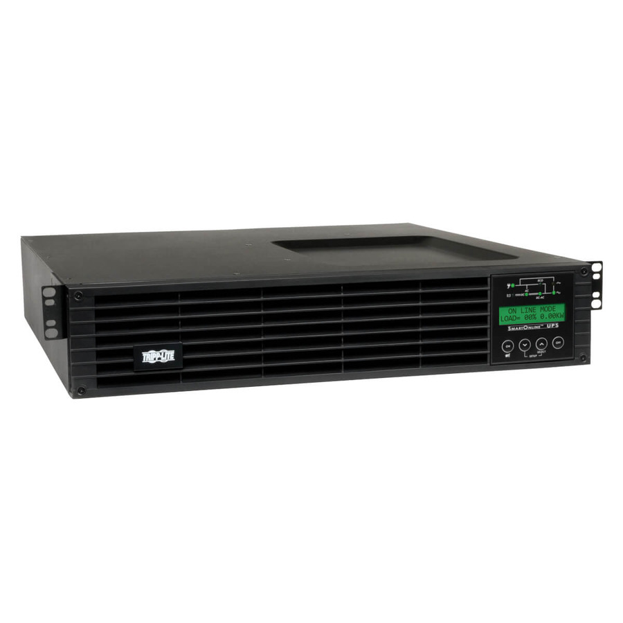 Tripp Lite SU1500RTXLCDN SmartOnline 120V 1.5kVA 1.35kW Double-Conversion UPS, 2U Rack/Tower, Extended Run, WEBCARDLX Network Interface, LCD, USB, DB9