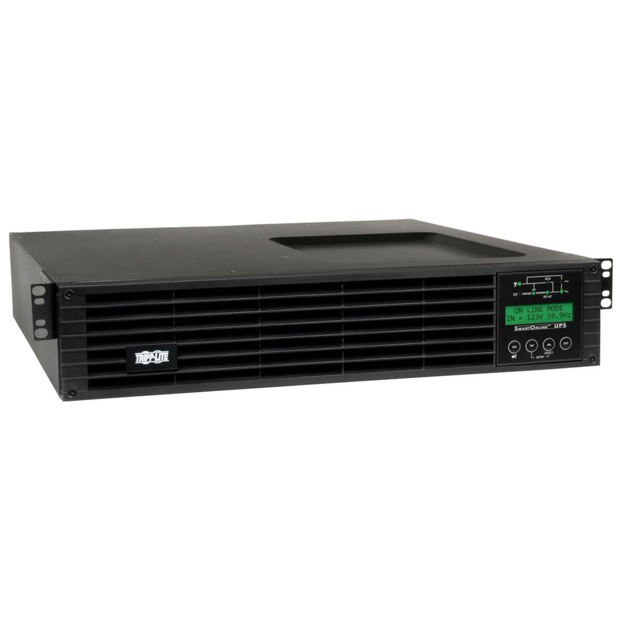 Tripp Lite SU2000RTXLCD2U 120V 2000VA 1.8kW Double-Conversion UPS - 7 Outlets, Extended Run, Card Slot, LCD, USB, DB9, 2U