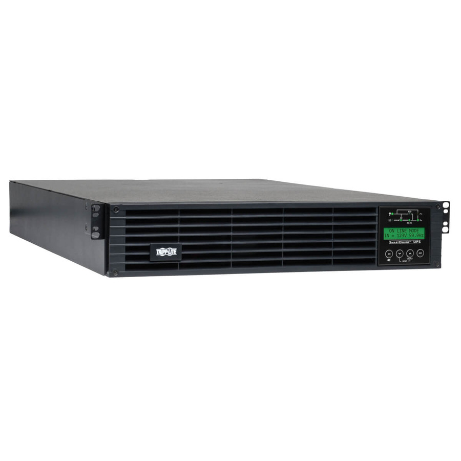 Tripp Lite SU3000RTXLCD2U SmartOnline 120V 3kVA 2.7kW Double-Conversion UPS, 2U Rack/Tower, Extended Run, Network Card Slot, LCD, USB, DB9 Serial