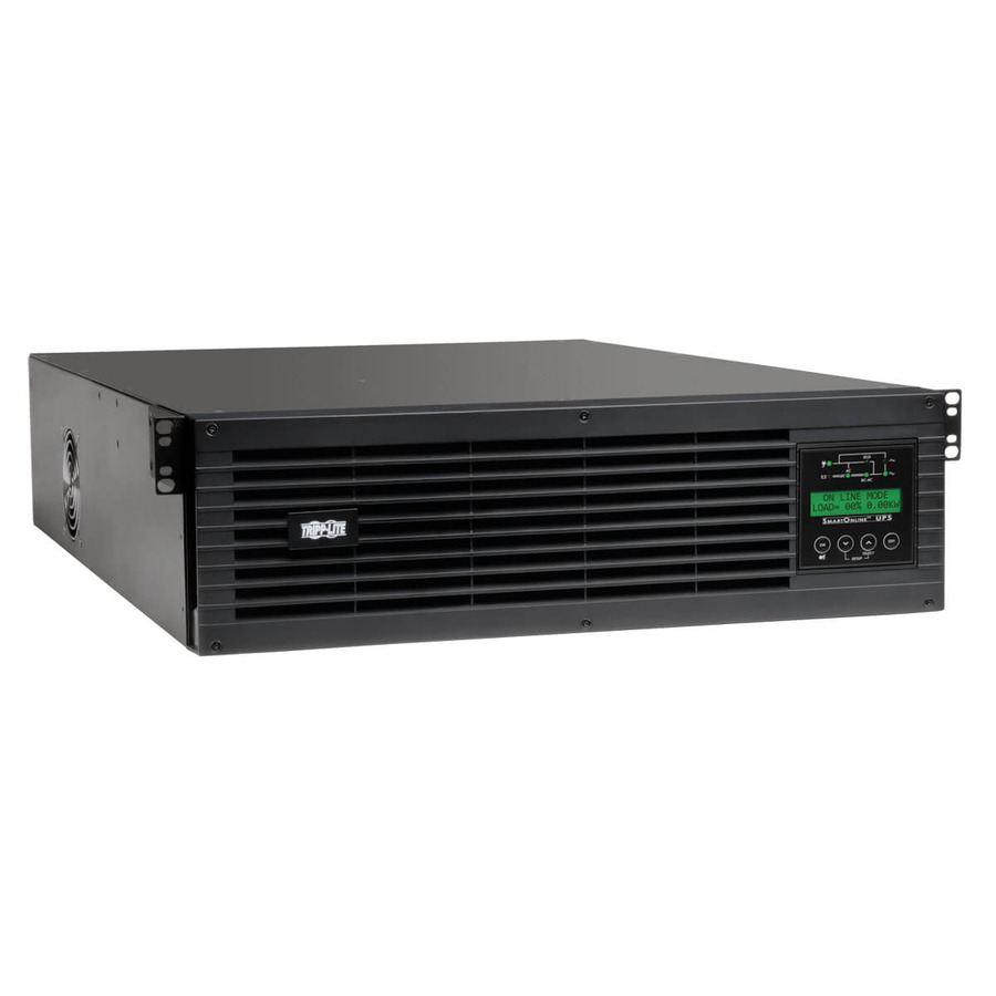 Tripp Lite SU3000RTXLCD3U 120V 3000VA 2.7kW Double-Conversion UPS - 9 Outlets, Extended Run, Card Slot, LCD, USB, DB9, 3U