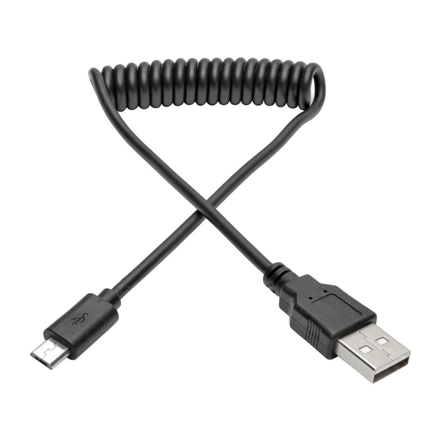 Tripp Lite U050-006-COIL USB 2.0 A to Micro-B Coiled Cable (M/M), 6 ft. (1.83 m)