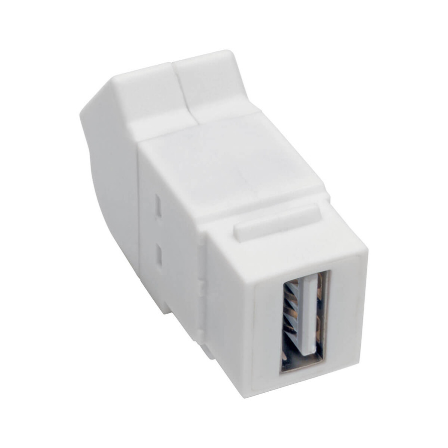 Tripp Lite U060-000-KPA-WH USB 2.0 All-in-One Keystone/Panel Mount Angled Coupler (F/F), White