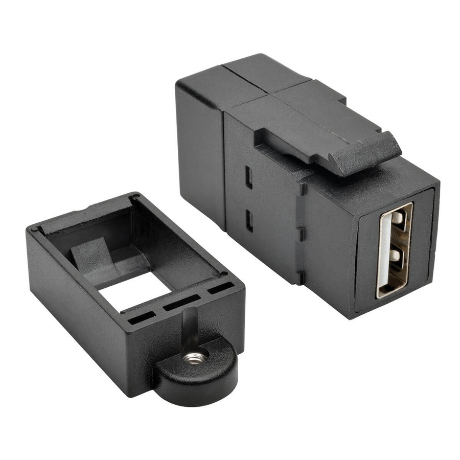 Tripp Lite U060-000-KP-BK USB 2.0 All-in-One Keystone/Panel Mount Coupler (F/F), Black