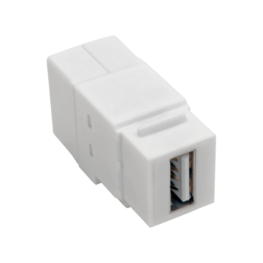 Tripp Lite U060-000-KP-WH USB 2.0 All-in-One Keystone/Panel Mount Coupler (F/F), White