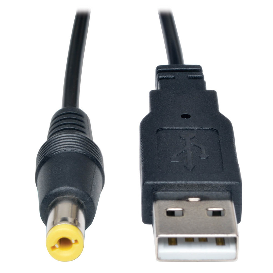 Tripp Lite U152-003-M USB to 5V DC Type-M Barrel Plug Power Cord - M/M, 28 AWG, Black, 3 ft. (0.91 m)