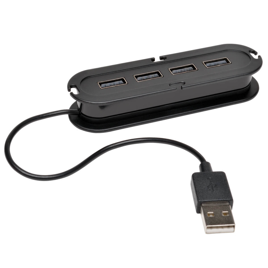 Tripp Lite U222-004-R 4-Port USB 2.0 Ultra-Mini Compact Hub with Power Adapter