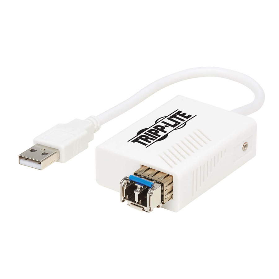 Tripp Lite U236-MMF-LC USB 2.0 Ethernet NIC Adapter - 10/100 Mbps, 100Base-FX, LC, Multimode Fiber, White