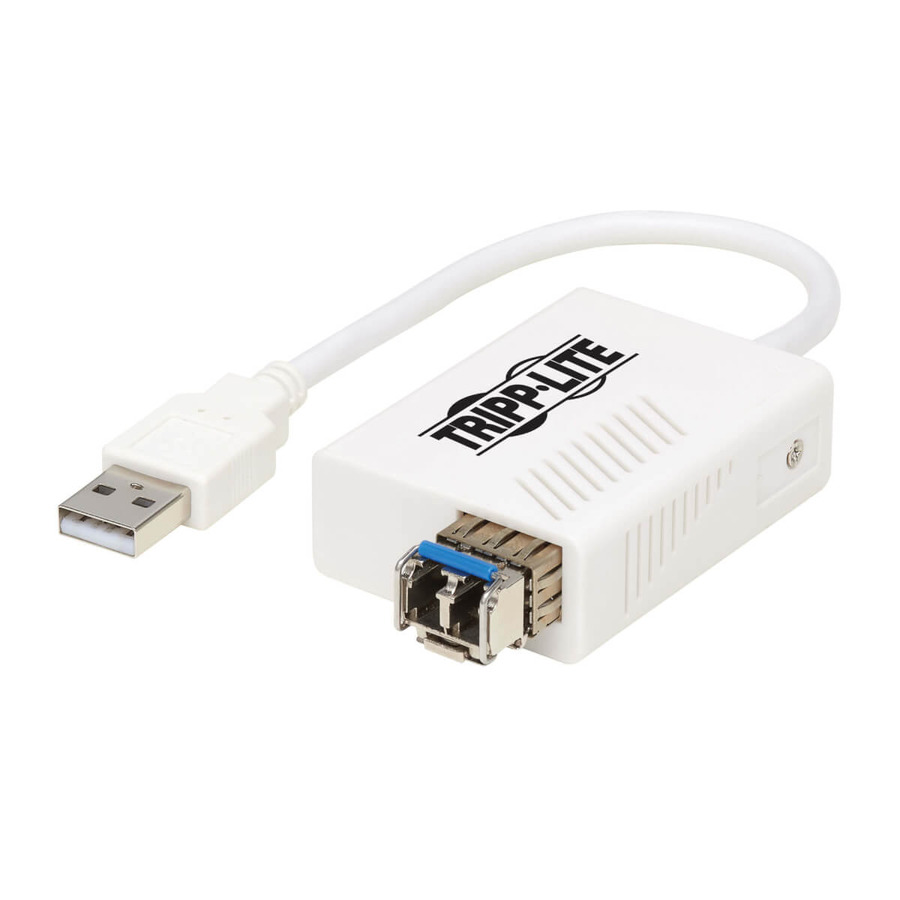 Tripp Lite U236-SMF-LC USB 2.0 Ethernet Adapter - 10/100 Mbps, 100Base-FX, LC, Singlemode Fiber, White