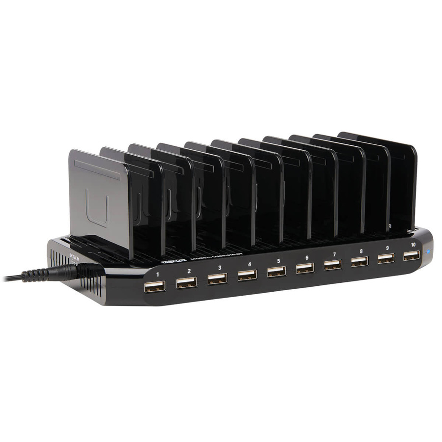 Tripp Lite U280-010-ST 10-Port USB Charging Station with Adjustable Storage, 12V 8A (96W) USB Charger Output