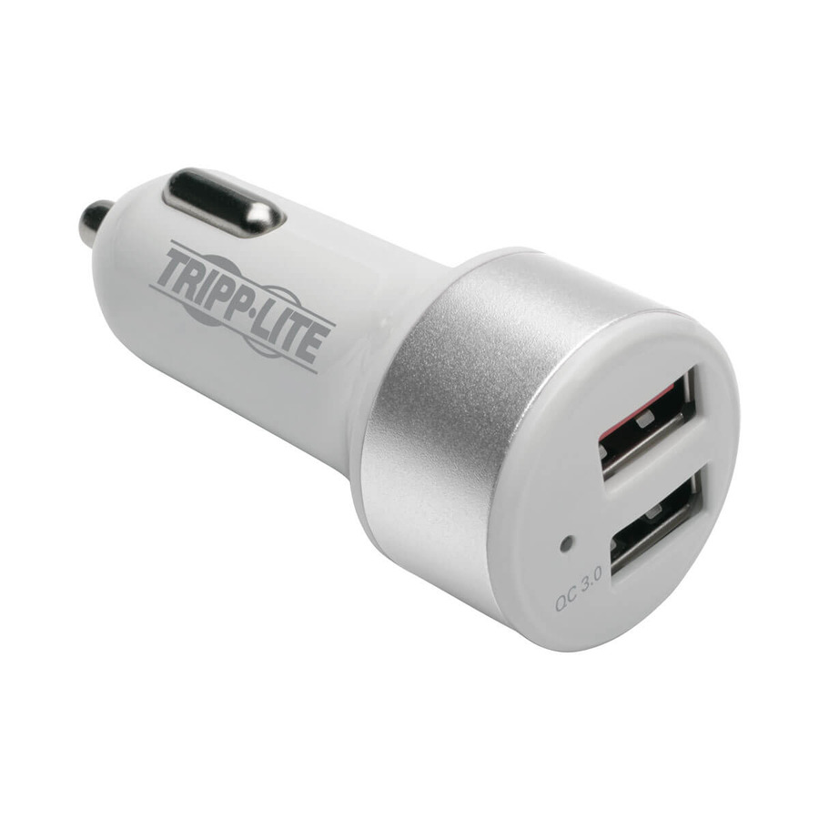 Tripp Lite U280-C02-S-QC3 Dual-Port USB Car Charger for Tablets and Cell Phones with Qualcomm Quick Charge 3.0 Technology