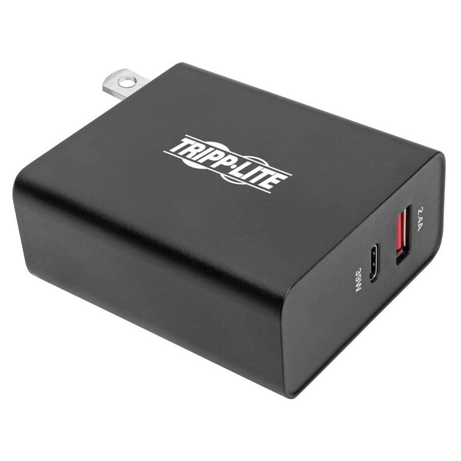 Tripp Lite U280-W02-A1C1 Dual-Port USB Wall Charger with PD Charging - USB-C (39W) & USB-A (5V 2.4A/12W)