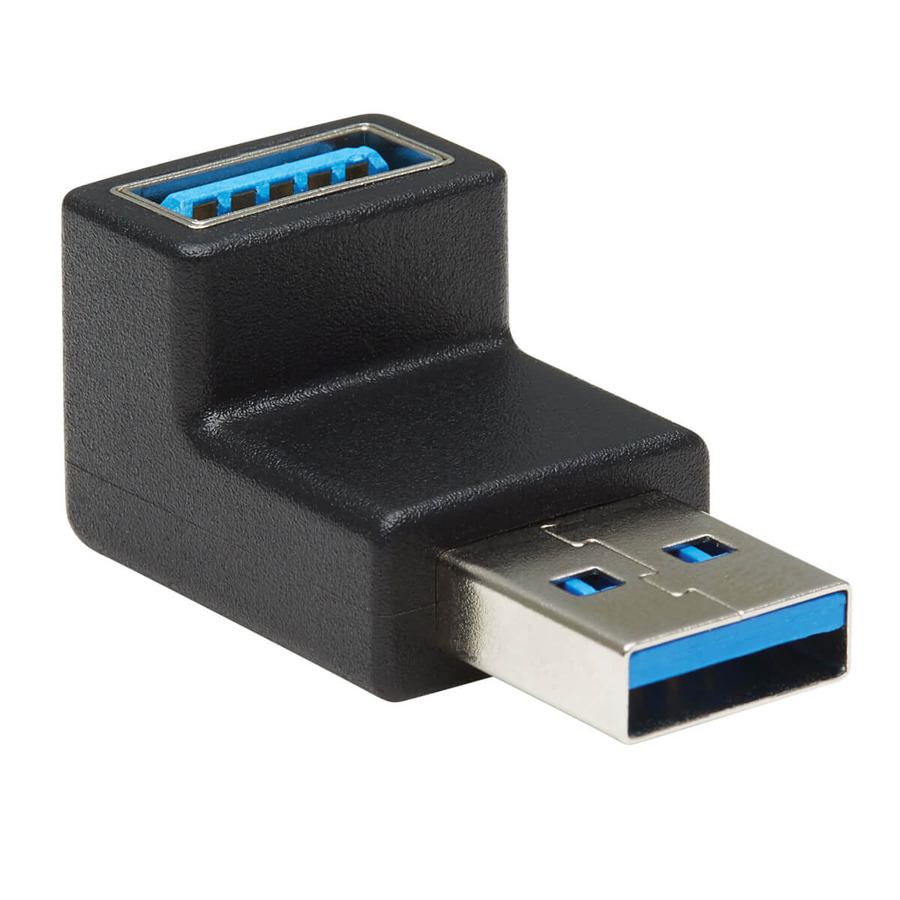 Tripp Lite U324-000-DN USB 3.0 SuperSpeed Adapter - USB-A to USB-A, M/F, Down Angle, Black