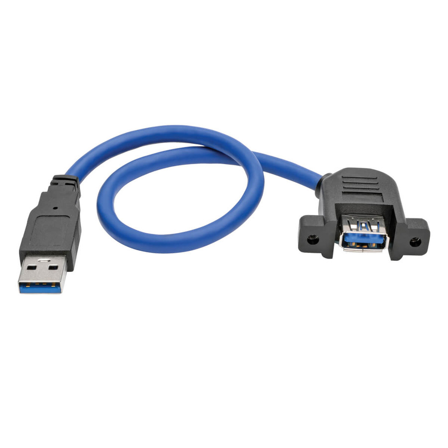 Tripp Lite U324-001-APM USB 3.0 SuperSpeed Panel-Mount Type-A Extension Cable (M/F), 1 ft. (0.31 m)