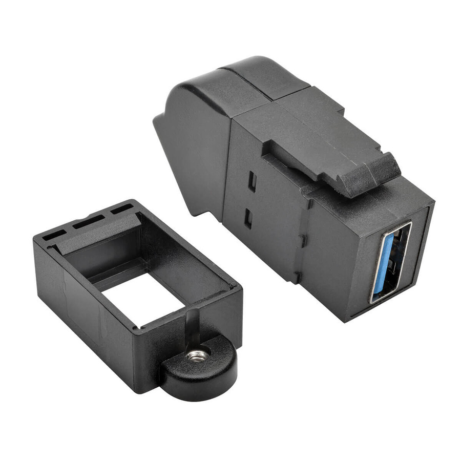 Tripp Lite U325-000-KPA-BK USB 3.0 All-in-One Keystone/Panel Mount Angled Coupler (F/F), Black