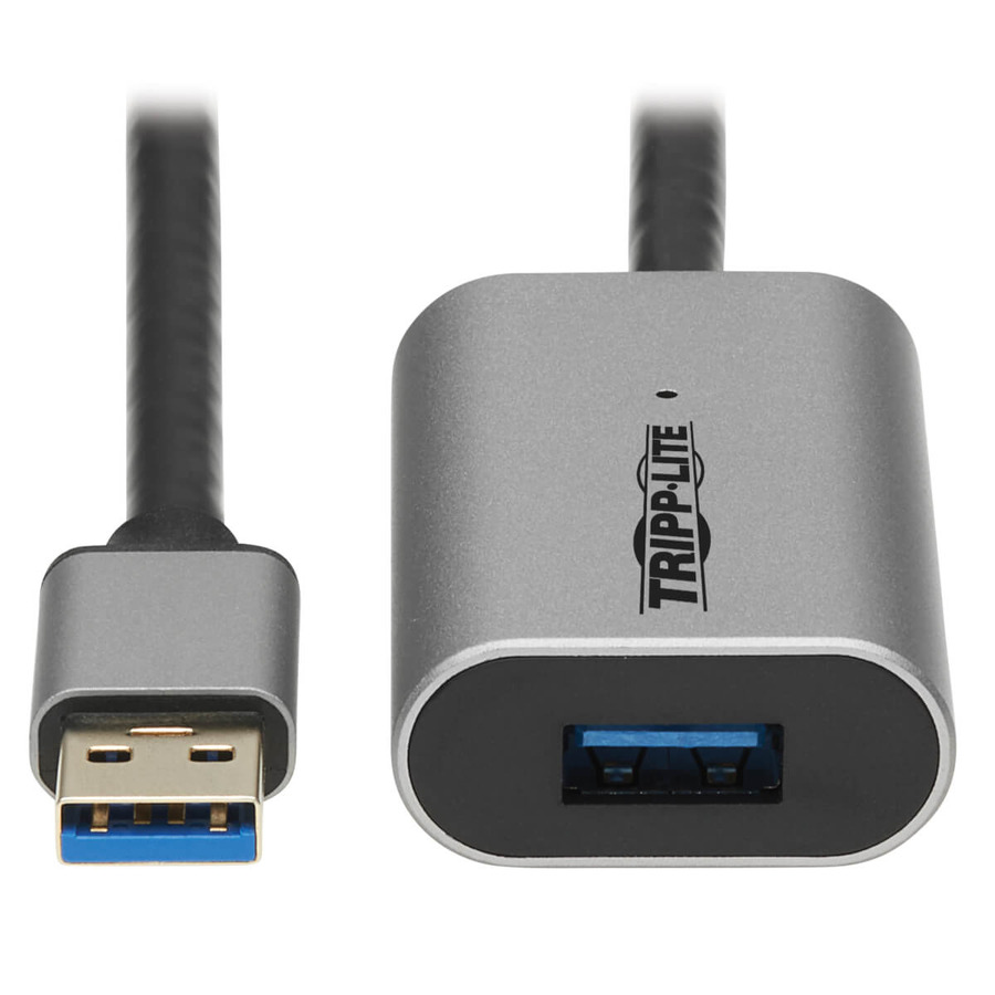 Tripp Lite U330-10M-AL USB 3.2 Gen 1 Active Extension Repeater Cable (M/F), Aluminum Housing, 10 m (32.8 ft.)