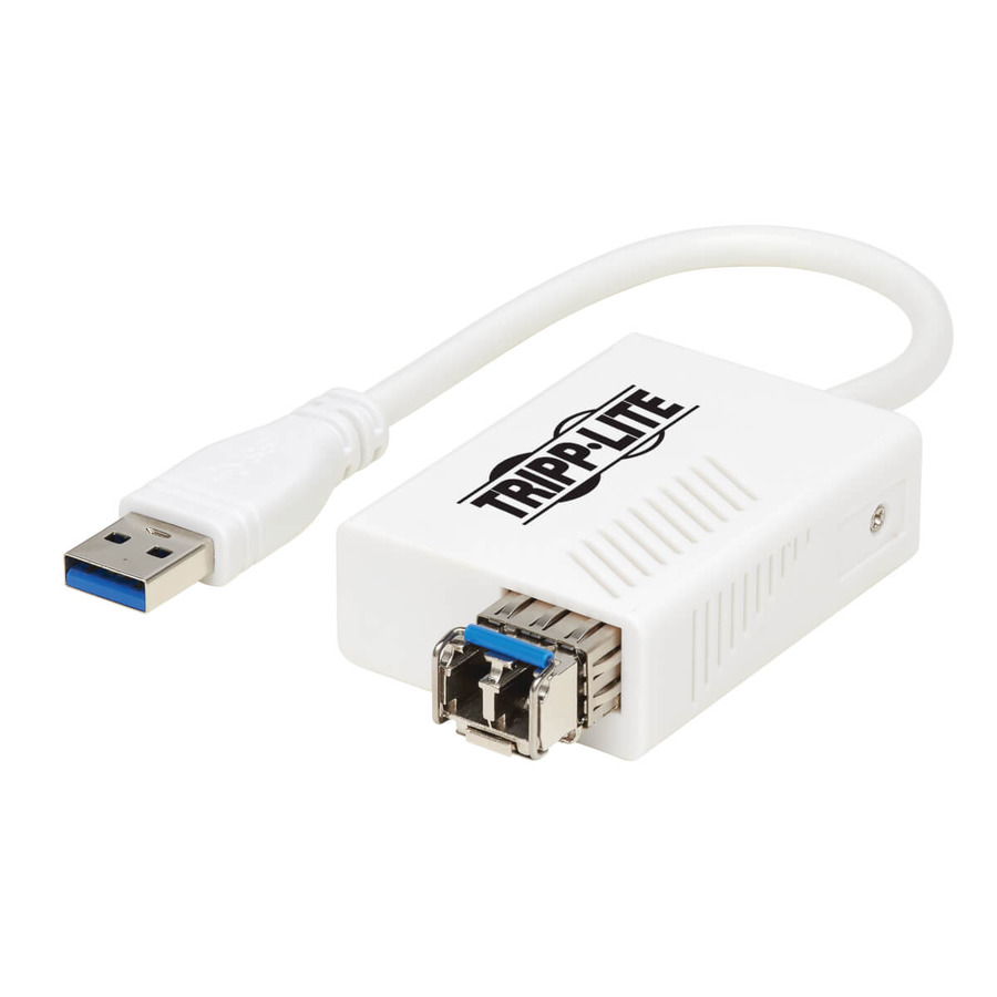 Tripp Lite U336-MMF-1G-LC USB 3.0 Multimode Fiber Optic Transceiver Ethernet Adapter, 10/100/1000 Mbps, 1310nm, 550m, LC