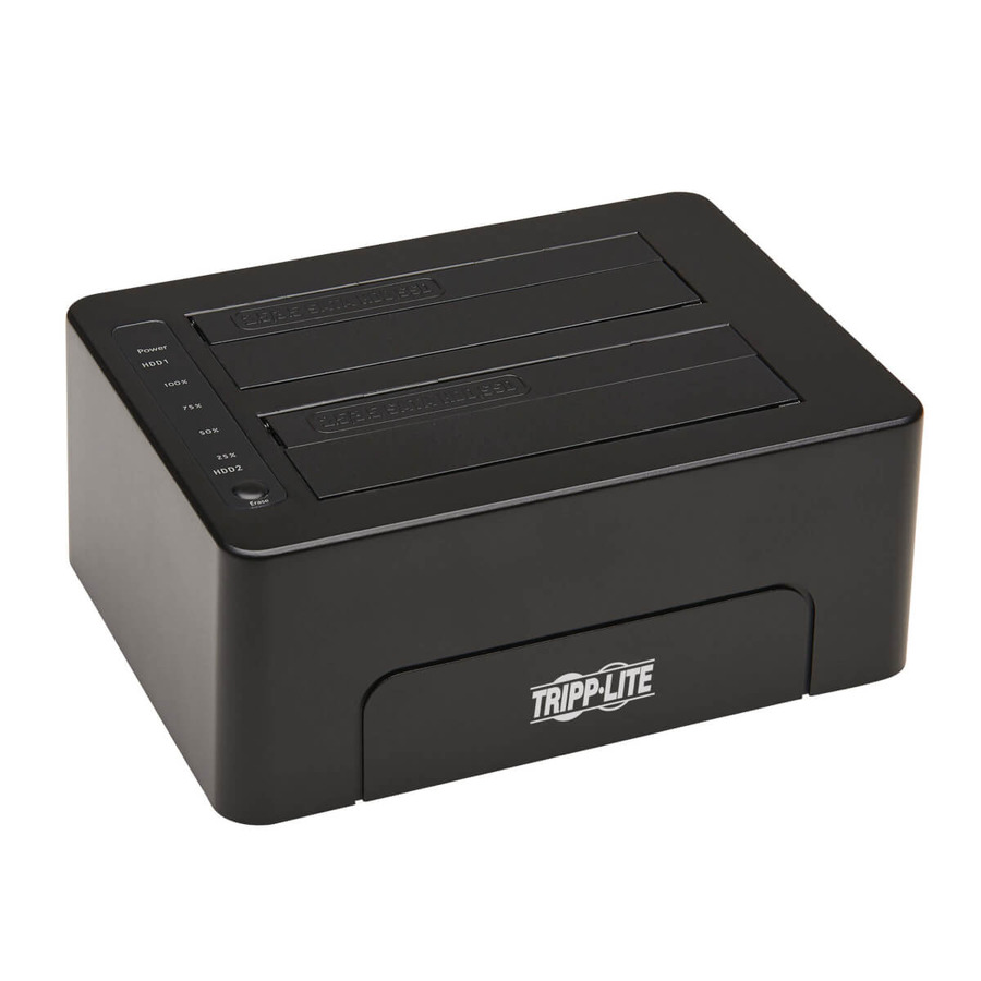 Tripp Lite U339-E02 2-Bay USB 3.0 SATA Hard Drive Docking Station with Erase Function, 2.5 and 3.5 in. HDD and SSD