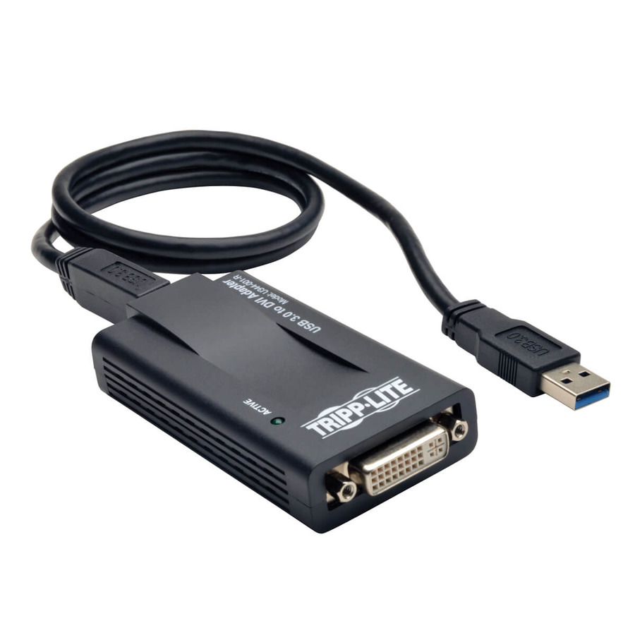 Tripp Lite U344-001-R USB 3.0 SuperSpeed to VGA-DVI Adapter, 512MB SDRAM - 2048x1152,1080p