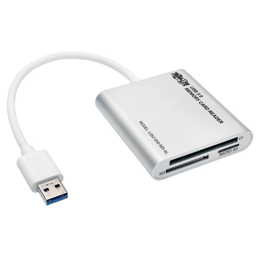 Tripp Lite U352-000-MD-AL USB 3.0 SuperSpeed Multi-Drive Memory Card Reader/Writer, Aluminum Case