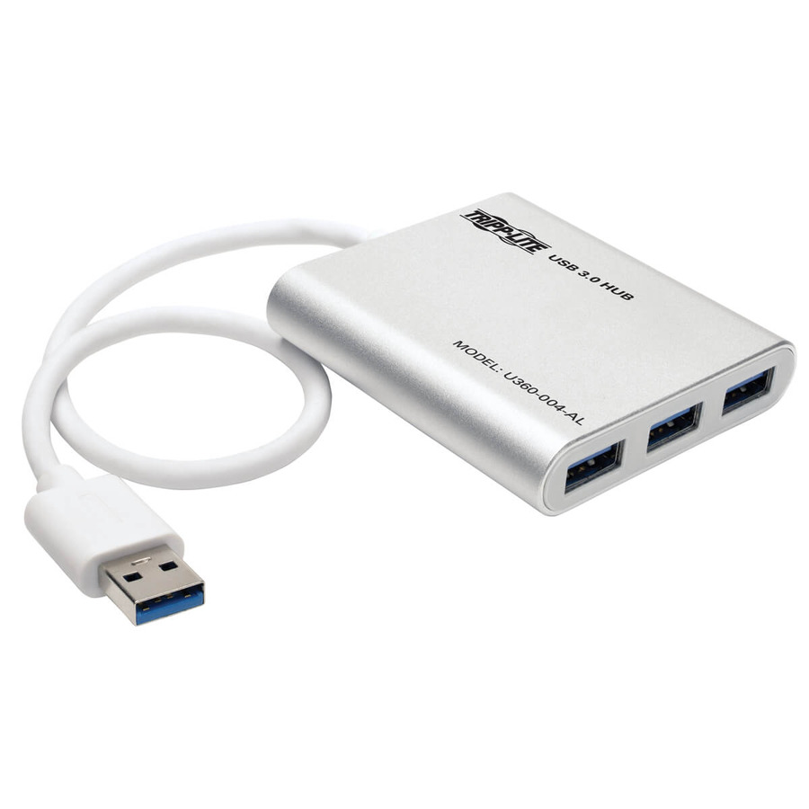 Tripp Lite U360-004-AL 4-Port Portable USB 3.0 SuperSpeed Mini Hub, Aluminum