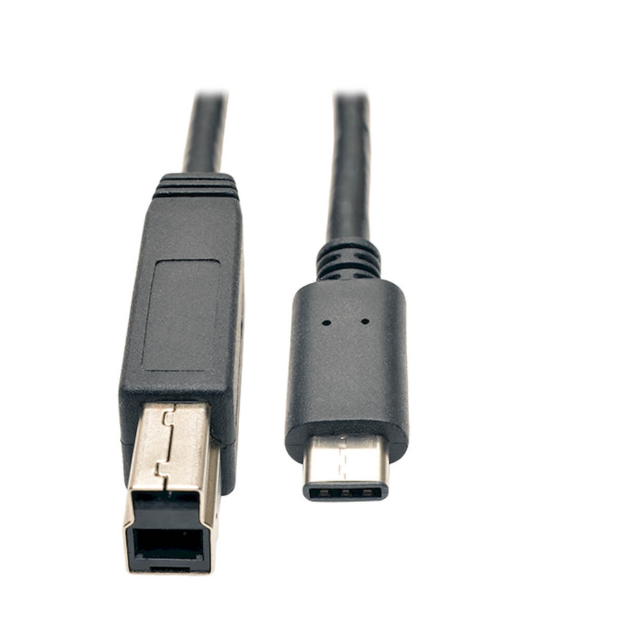 Tripp Lite U422-003 USB-C to USB Type-B Cable (M/M) - USB 3.2, Gen 1 (5 Gbps), Thunderbolt 3 Compatible, 3 ft. (0.91 m)