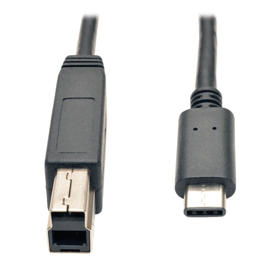 Tripp Lite U422-003-G2 USB-C to USB Type-B Cable (M/M) - USB 3.2, Gen 2 (10 Gbps), Thunderbolt 3 Compatible, 3 ft. (0.91 m)