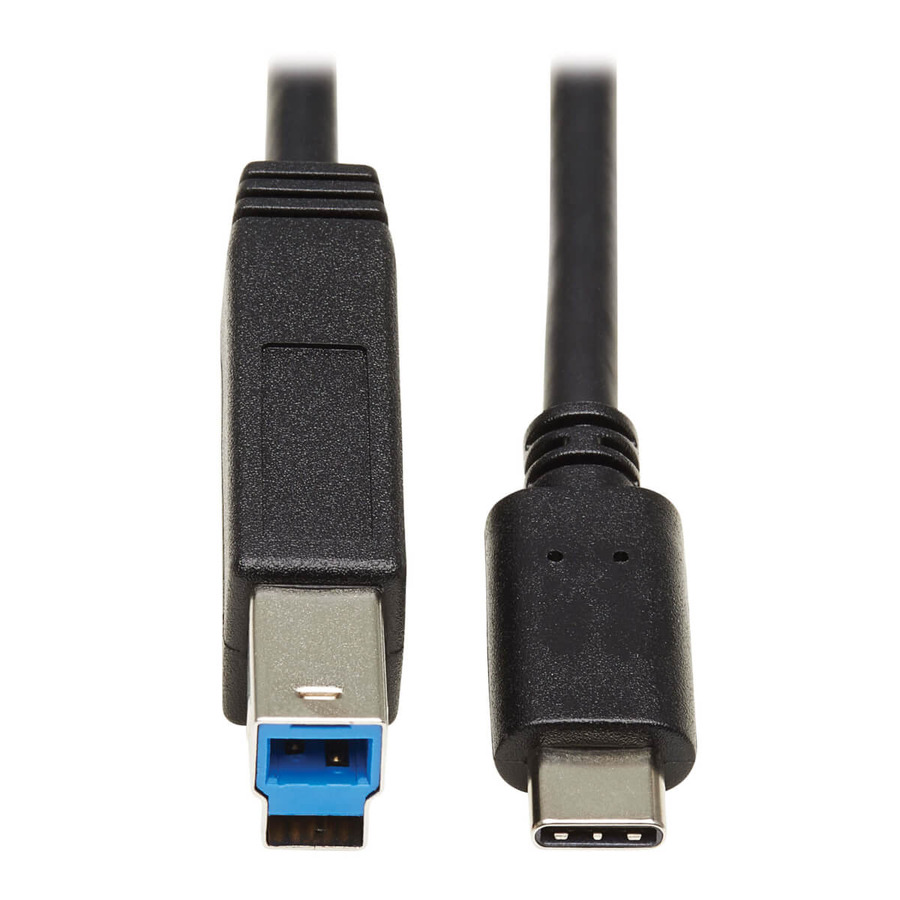 Tripp Lite U422-20N-G2 USB-C to USB Type-B Cable (M/M) - USB 3.2, Gen 2 (10 Gbps), Thunderbolt 3 Compatible, 20-in. (50.8 cm)