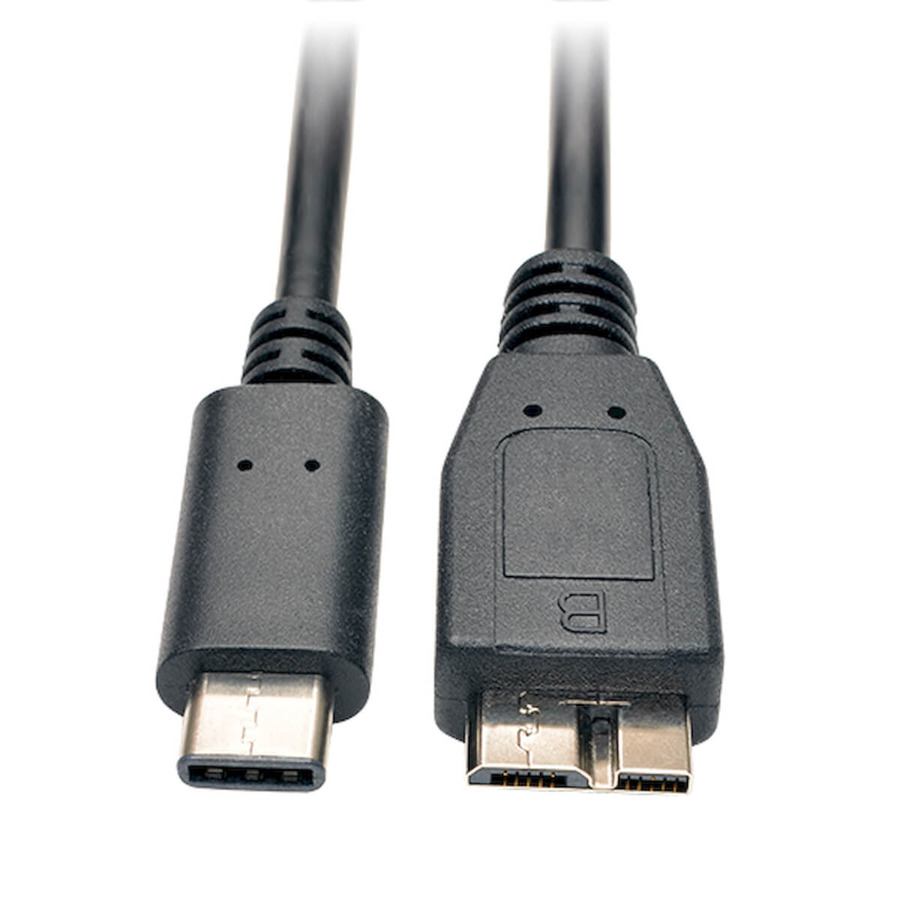 Tripp Lite U426-003 USB-C to USB Micro-B Cable (M/M) - USB 3.1, Gen 1 (5 Gbps), Thunderbolt 3 Compatible, 3 ft. (0.91 m)