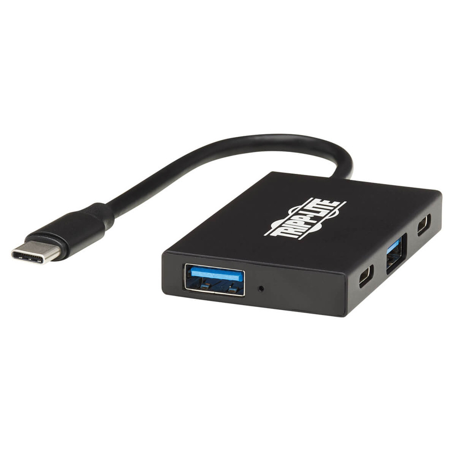 Tripp Lite U460-004-2A2C-2 4-Port USB-C Hub - USB 3.1 Gen 2, 10 Gbps, 2 USB-A & 2 USB-C Ports, Thunderbolt 3, Aluminum Housing