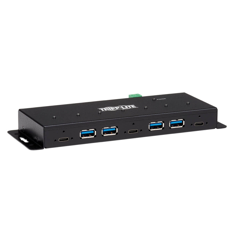 Tripp Lite U460-4A3C-IND Industrial 7-Port USB-C Hub, Gen2 (10G, 4x USB-A and 3x USB-C Ports W 15Kv ESD Immunity, 2Kv Surge