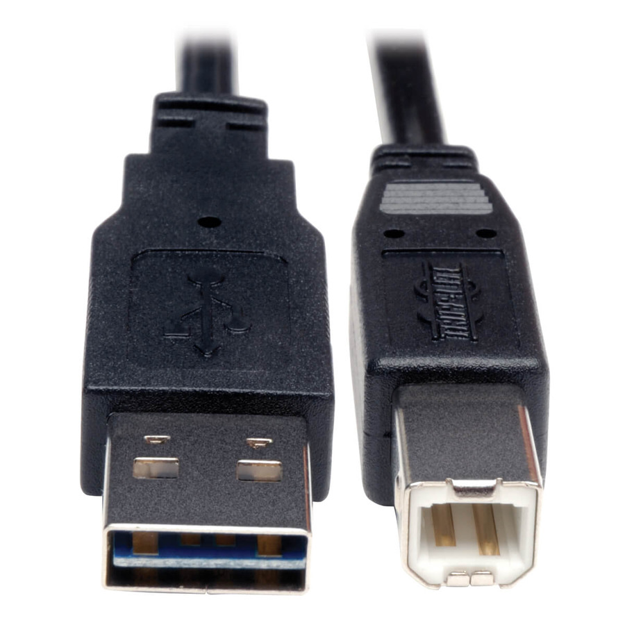 Tripp Lite UR022-001 Universal Reversible USB 2.0 Cable (Reversible A to B M/M), 1 ft. (0.31 m)