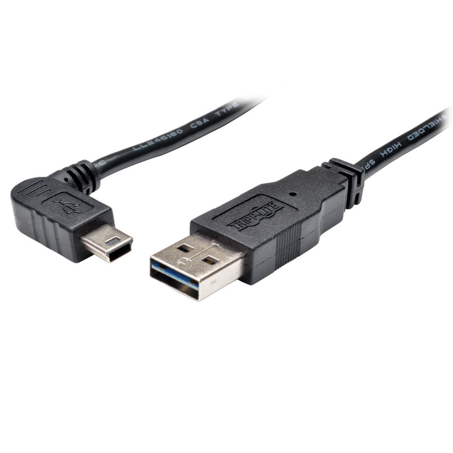 Tripp Lite UR030-006-RAB Universal Reversible USB 2.0 Cable (Reversible A to Right-Angle 5Pin Mini B M/M), 6 ft. (1.83 m)