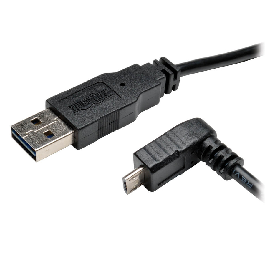 Tripp Lite UR050-006-DNB Universal Reversible USB 2.0 Cable (Reversible A to Down-Angle 5Pin Micro B M/M), 6 ft. (1.83 m)