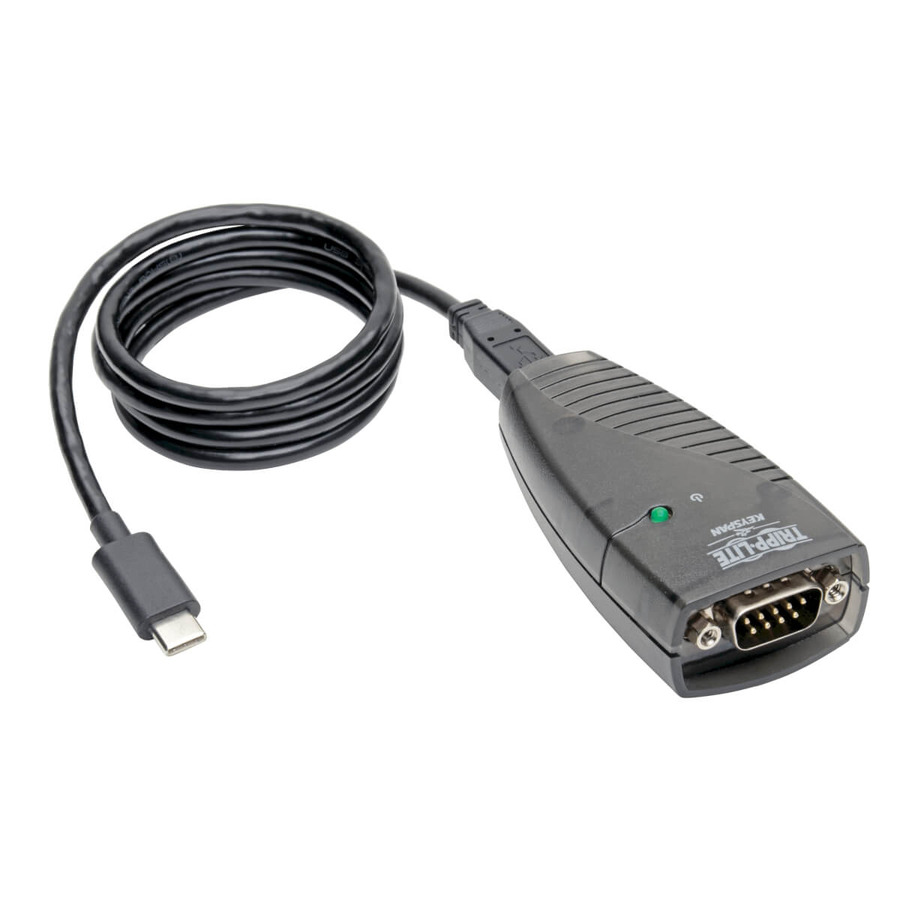 Tripp Lite USA-19HS-C USB-C to Serial DB9 RS232 Adapter Cable - 3 ft. (0.91 m) Keyspan, High-Speed (M/M), TAA