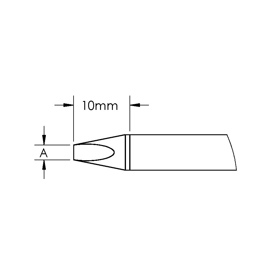 Metcal GTC-CH0025S GT Cartridge, Chisel, (W x L) 2.5 x 10.0 mm ...