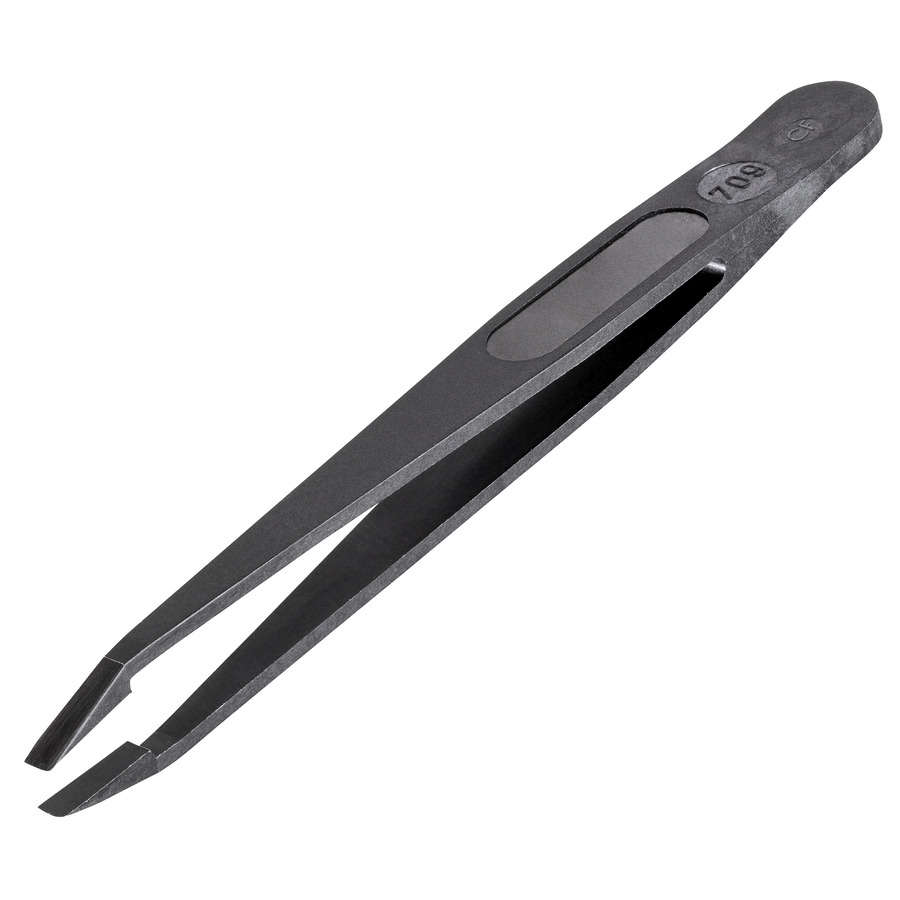 Fafeicy Round Elbow Antistatic Tweezers – Interchangeable Plastic Tips, Stable 4-Screw Design For Electronics Repair, Semiconductor & Microelectronics Work