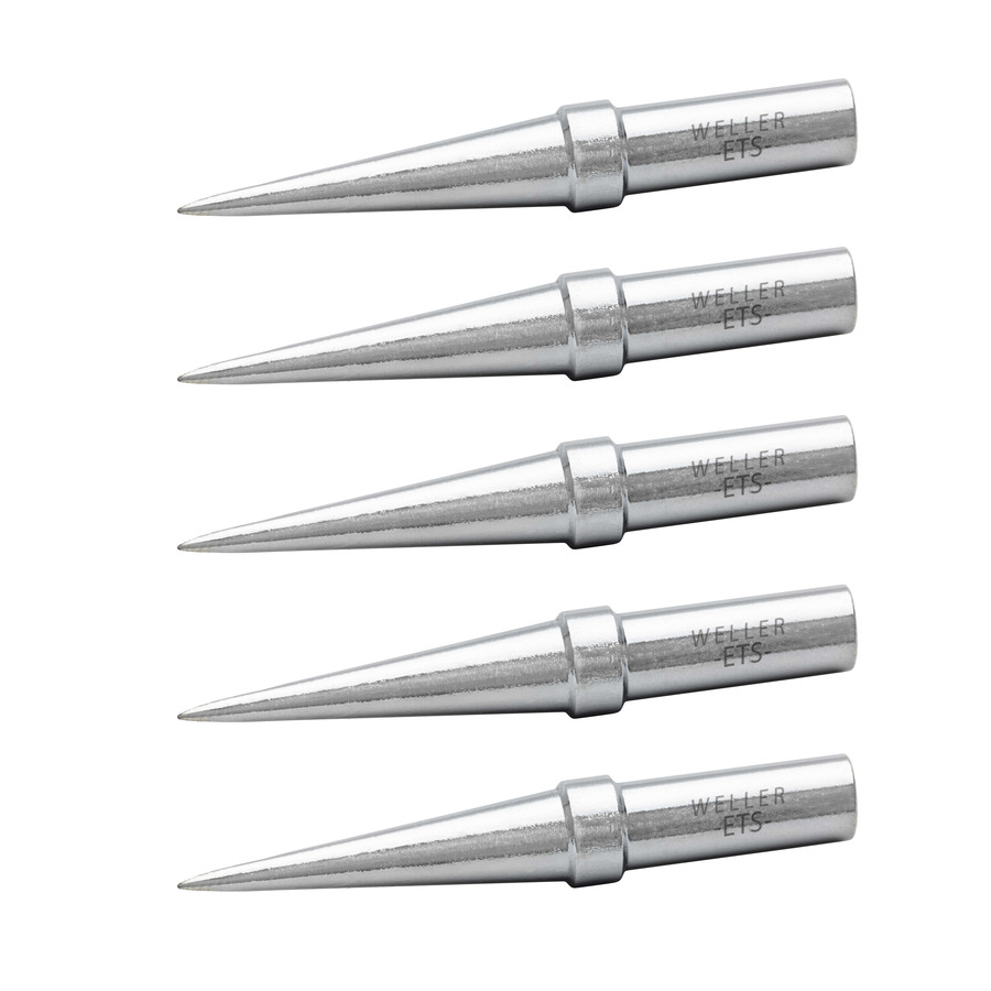 Weller TETS-5 Soldering Tip Set, 5-Pcs, Conical, 0.40mm/0.015", ET Series