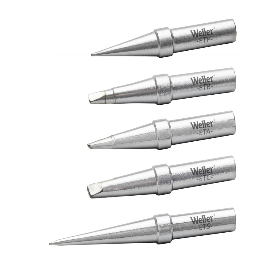 Weller ETSET-5 Soldering Tip Set, 5-Pcs, WE1010, ETA, ETB, ETC, ETP, TETS