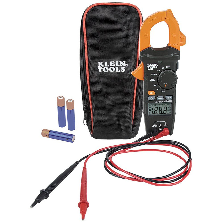 Klein Tools CL120 Digital Clamp Meter, AC Auto-Ranging 400 Amp