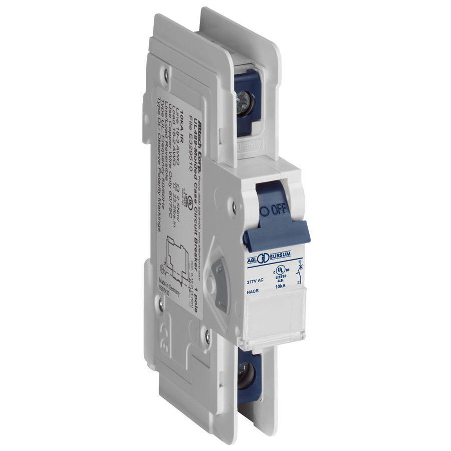 Altech 1D1.6UL UL 489 D Trip Circuit Breaker, One Pole, Miniature Molded Case, 1.6A Current Rating