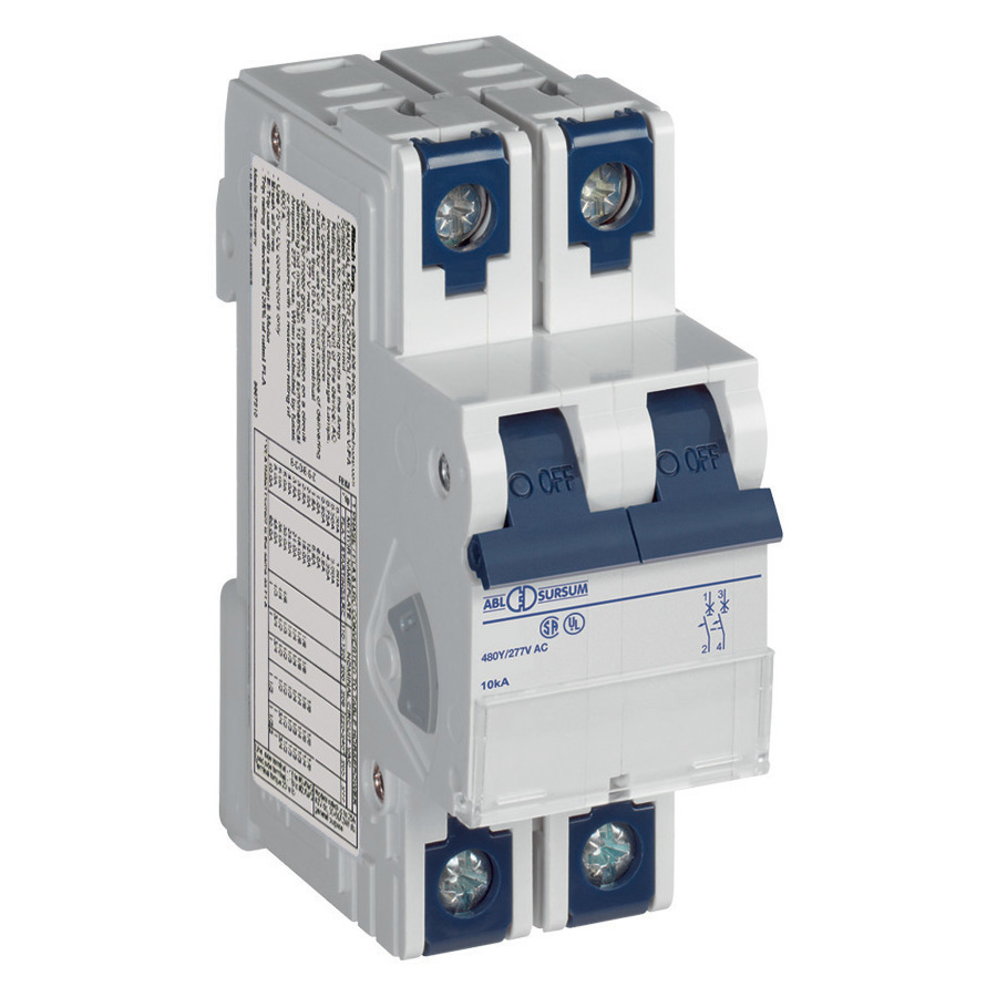 Altech 2B1.6UM UL 508 Mini-Molded Case Circuit Breaker, B-Trip, 2 Pole, 1.6A Current Rating