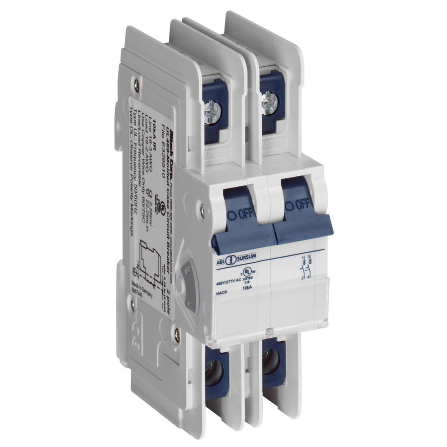 Altech 2C1.6DL UL 489 C Trip (DC) Circuit Breaker, Two Pole, Miniature Molded Case, 1.6A Current Rating