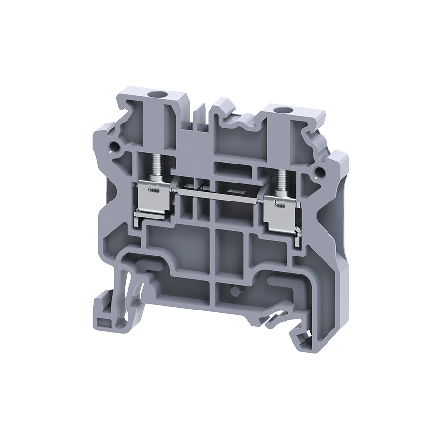 Altech CY2.5 Terminal Block, DIN, Screw, FeedThru, 20A, Gray, CY