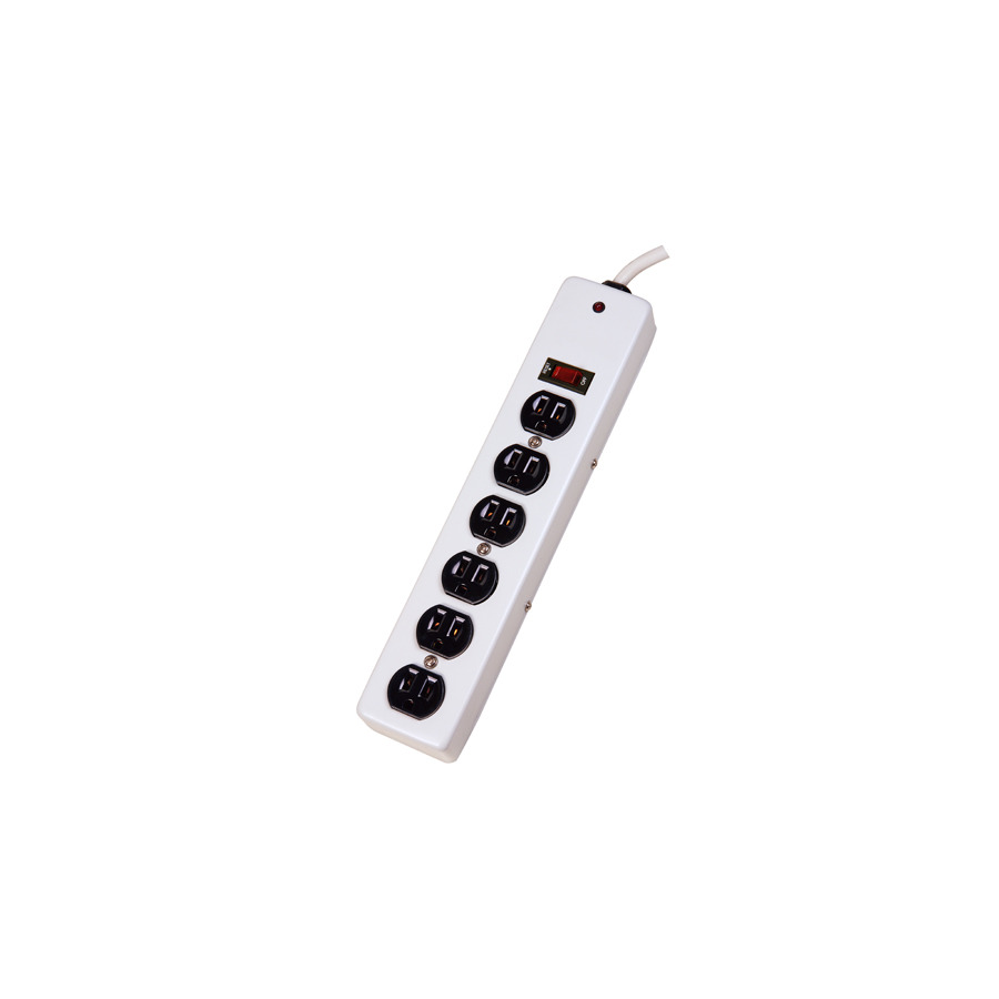 NTE Electronics EMF-63A Surge Protector 6 Outlet Metal Case 6 Foot Cord 125V 15A 1050 Joules C (UL)us LED Indicator