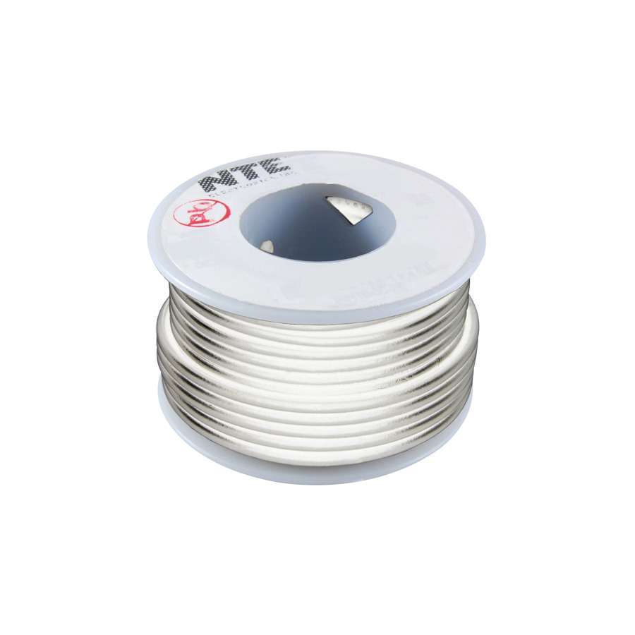 NTE Electronics WT22-09-100 Wire Teflon 22 Gauge White, 100 Feet