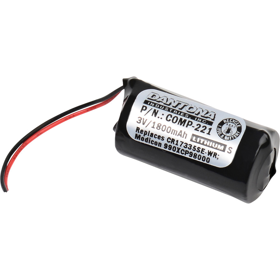 Dantona COMP-221 PLC Battery, 3V, 1800 mAh capacity, Lithium for Modicon 990XCP98000