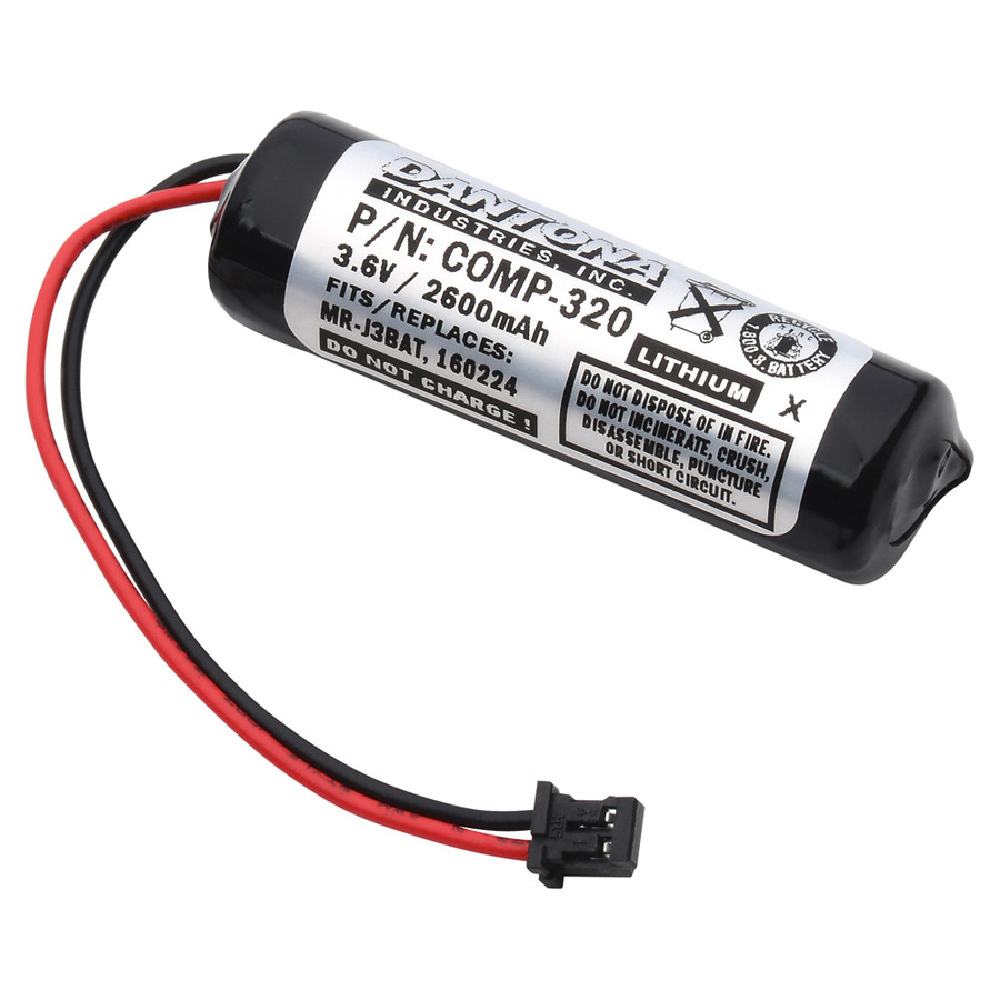 Dantona COMP-320 PLC Battery, 3.6V, 2600 mAh capacity, Lithium for Mitsubishi MELSERVO MR-J3